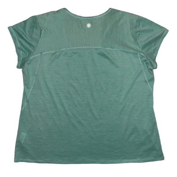 Athleta shadow stripe chi mint green T-shirt women’s plus size 1X - Picture 2 of 7